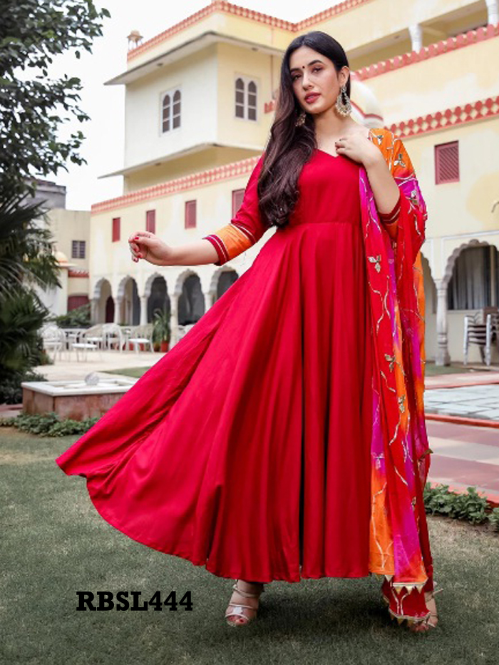 Red Anarkali Salwar Kameez For Indian Pakistani Weddings Party Wear  Festivals | eBay