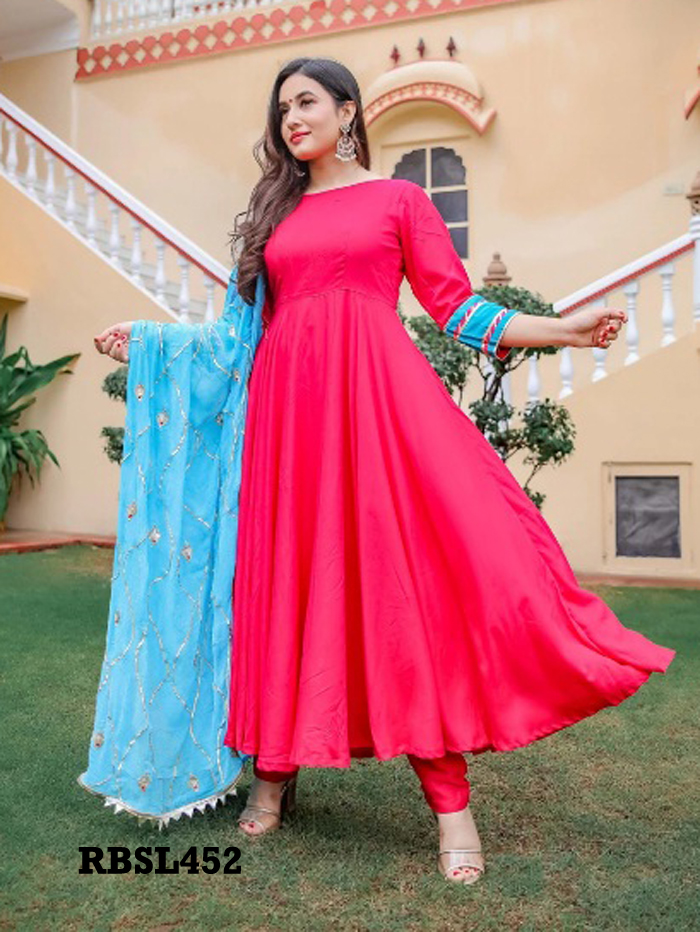 Buy Red Anarkali Fine Silk Embroidered Sway Floral Yoke With Dupatta For  Women by Ridhi Mehra Online at Aza Fashions.